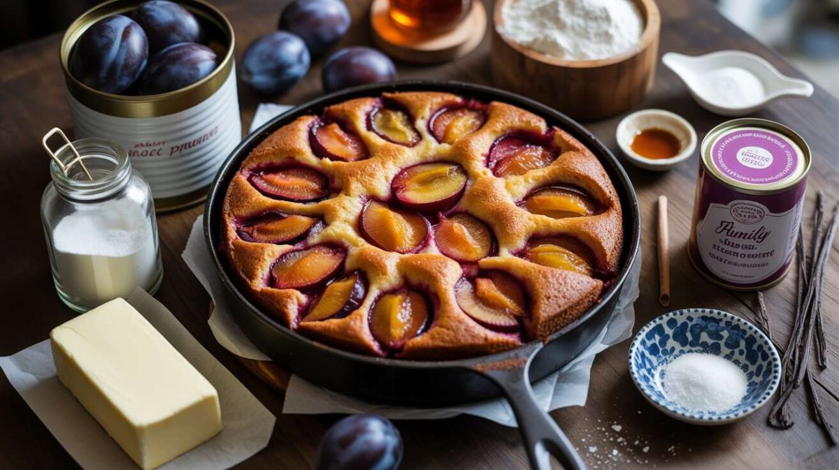 préparez un gâteau aux prunes en 10 minutes, sans four
