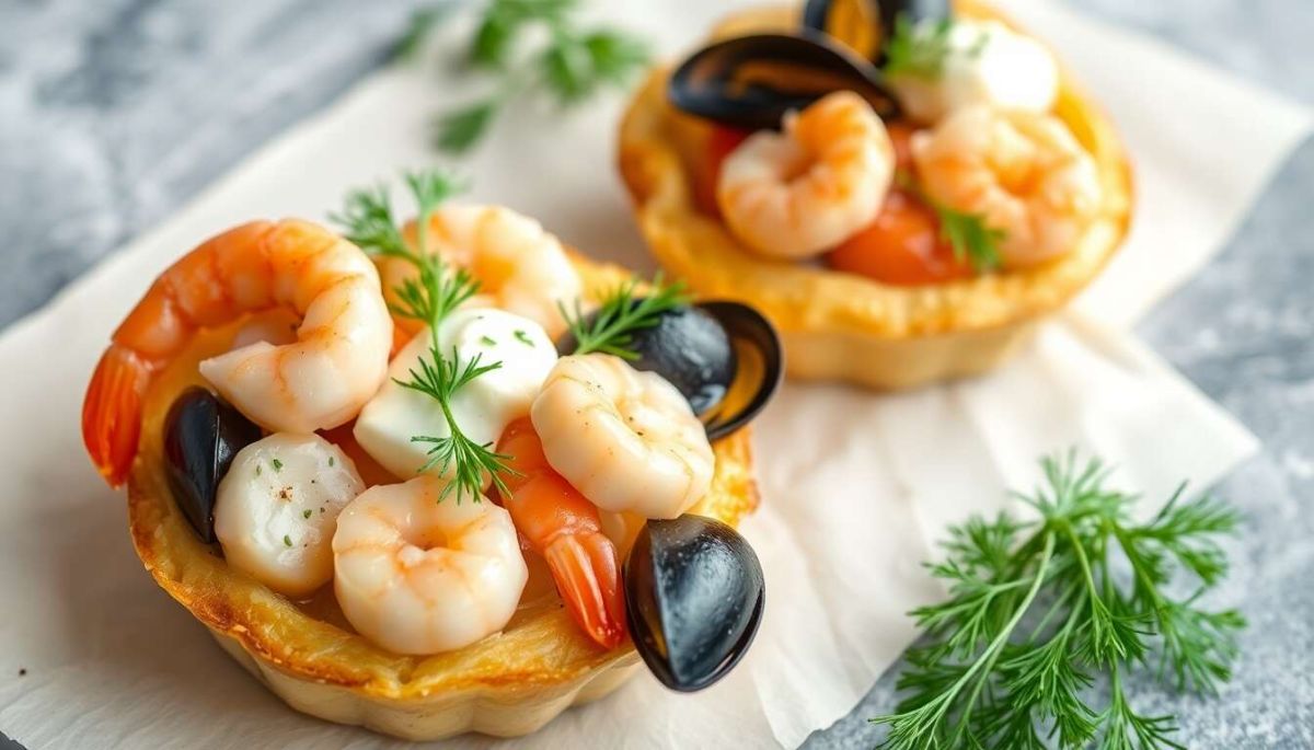 Des tartelettes gourmandes aux fruits de mer