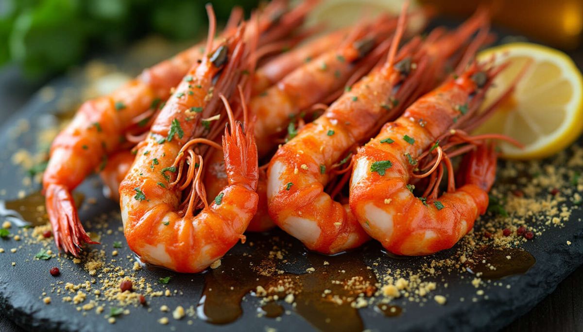 Une recette exquise de gambas grillées au beurre