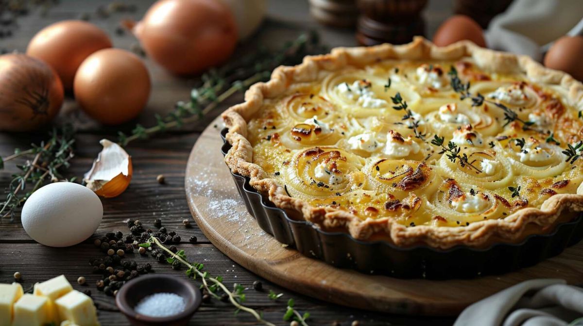 Une tarte à l'oignon et au chèvre qui va vous faire fondre de plaisir