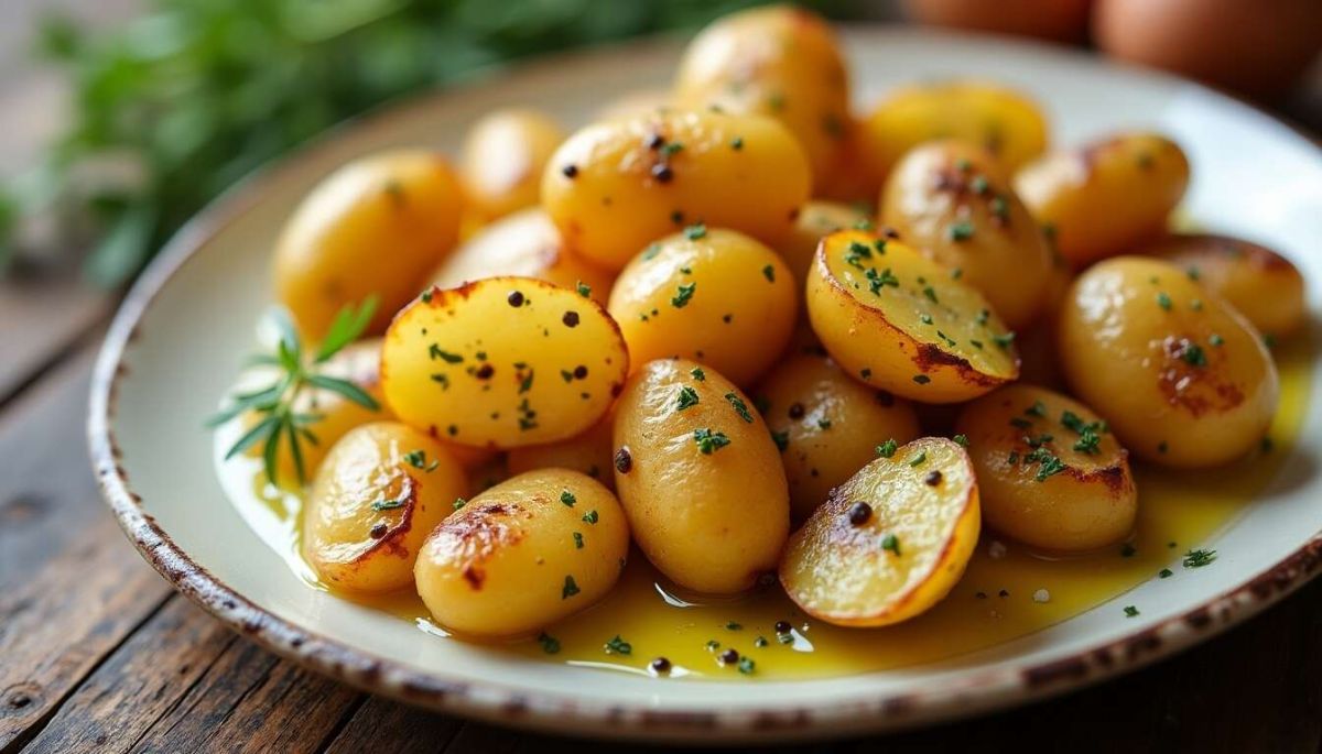 Des pommes de terre grenaille au four, croustillantes et légères