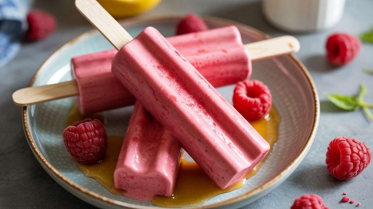 Des bâtonnets de sorbet aux framboises pour se rafraîchir en légèreté