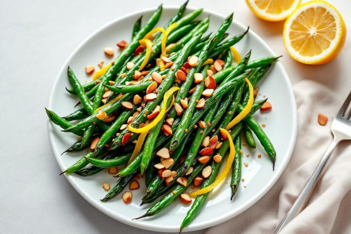 Découvrez votre nouvelle obsession : haricots verts poêlés à l'ail et amandes