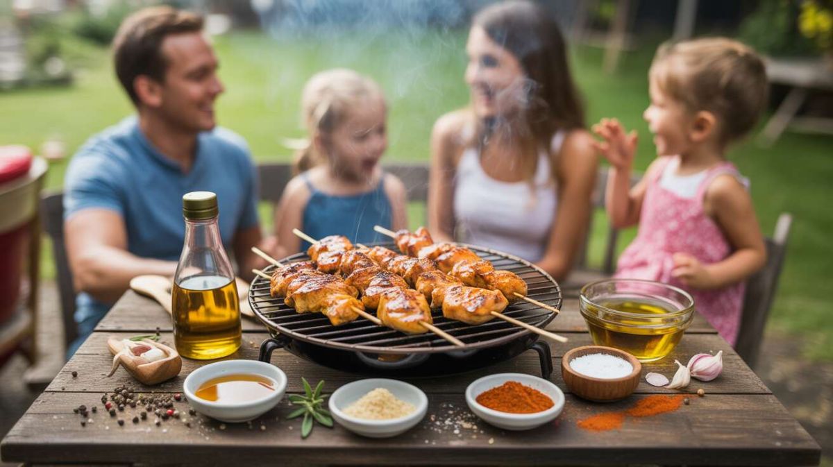 Des brochettes de poulet marinées qui régaleront vos repas en plein air
