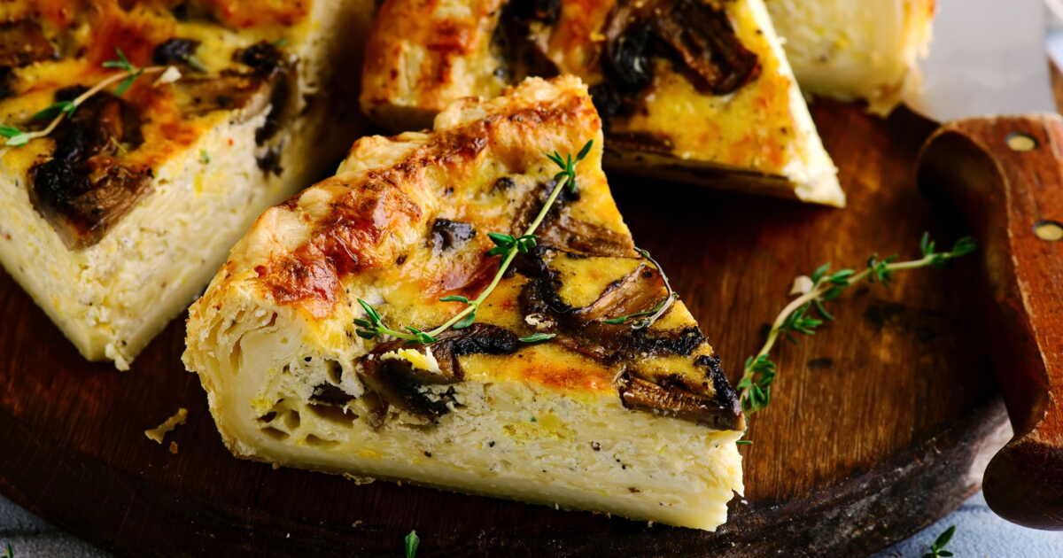 Une quiche sans pâte aux champignons pour un dîner léger