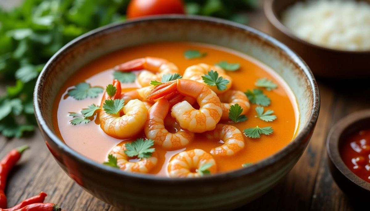 Une échappée gourmande : bouillon thaï aux crevettes en un clin d'œil