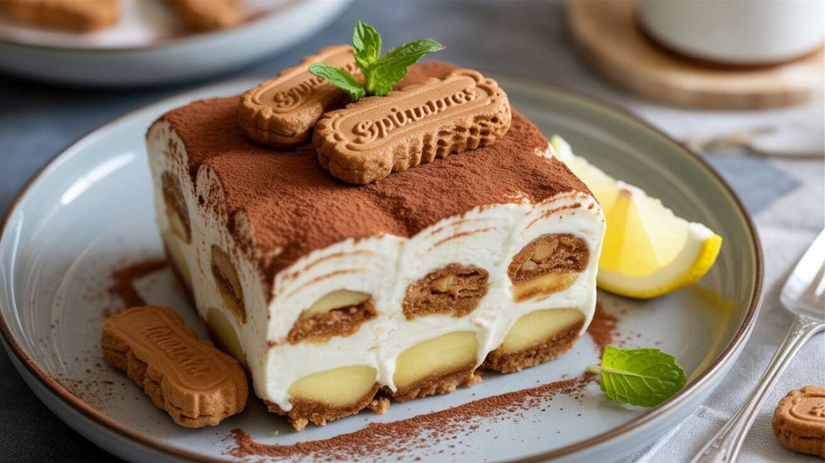 Une touche estivale pour un tiramisu léger au melon et aux spéculoos