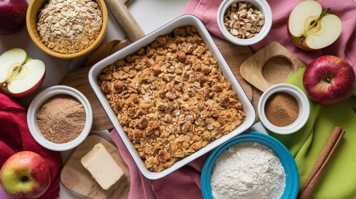 Crumble léger aux pommes et noisettes : un délice simple et réconfortant