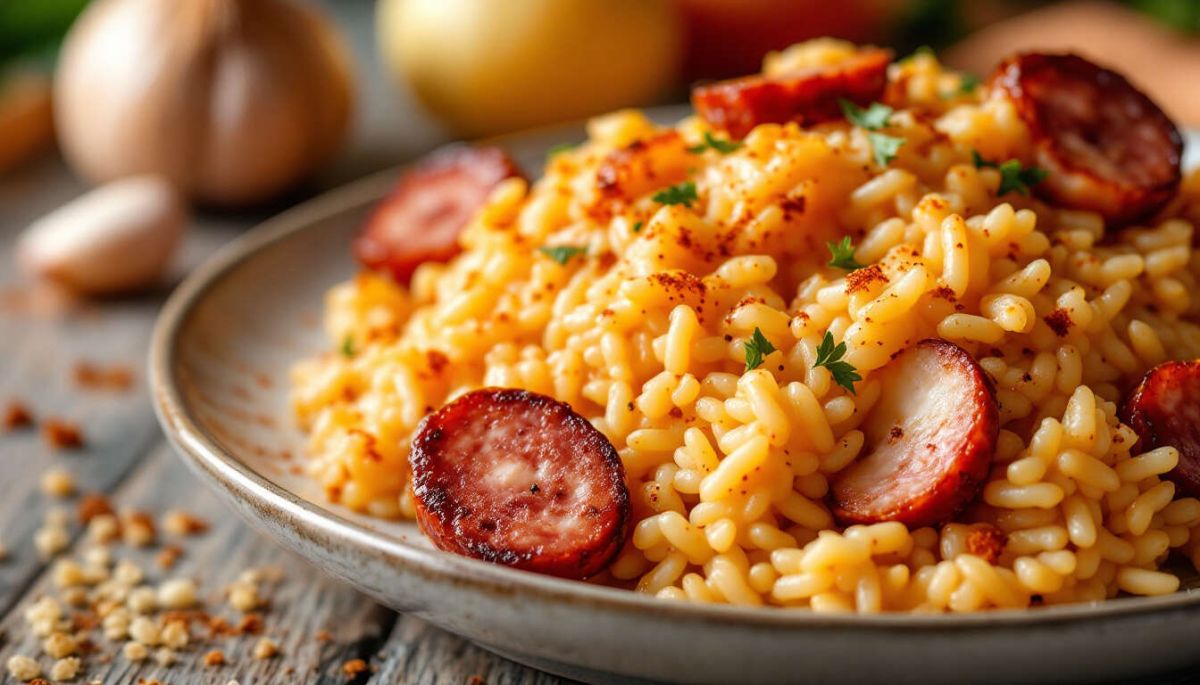 Une recette de risotto au poulpe et chorizo qui va égayer vos repas