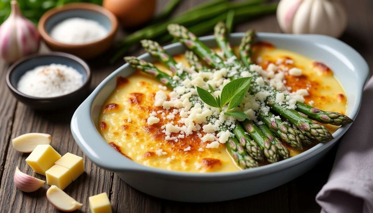 Gratin d’asperges violettes : un délice printanier à découvrir