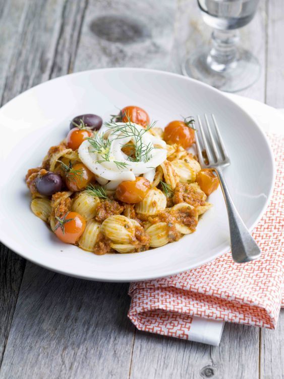 Orecchiette Academia Barilla et Tagliatelles de Calamars au Pesto Rustico
