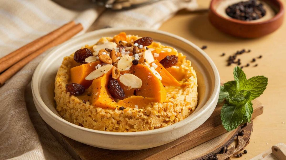 Tajine de semoule légère au potimarron à la cannelle