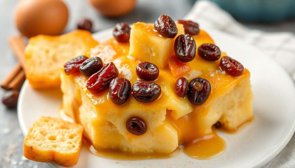 Un pudding de brioche aux raisins qui réchauffe le cœur